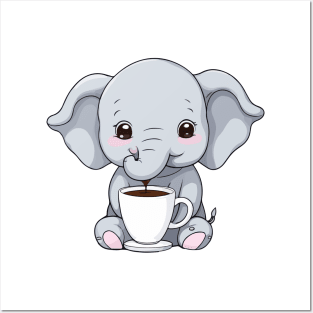 Elephant and Coffee Posters and Art